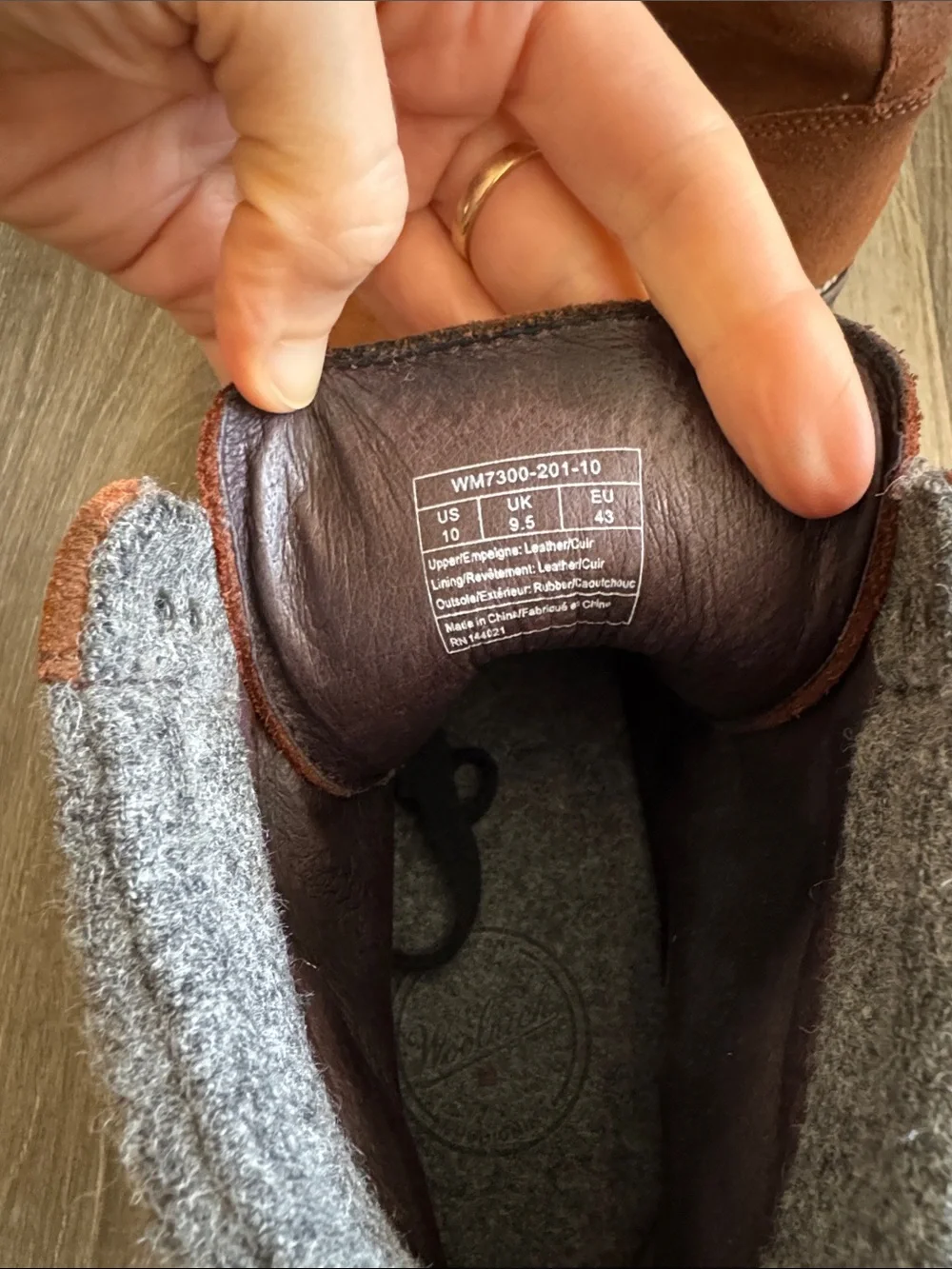 Woolrich Men's Rust Brown Suede Ankle Boots with Gray Collar